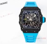 Super clone Richard Mille RM35 01 RAFA Blue and Carbon NTPT Watch for  Men
